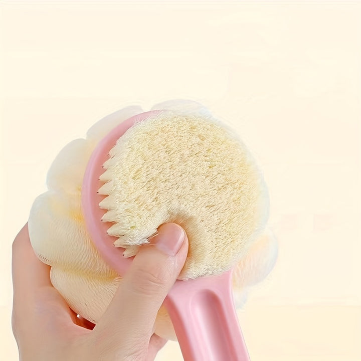 Soft Nylon Back Scrubber with Long Handle - No Fragrance, Battery-Free, Bath & Shower Accessories