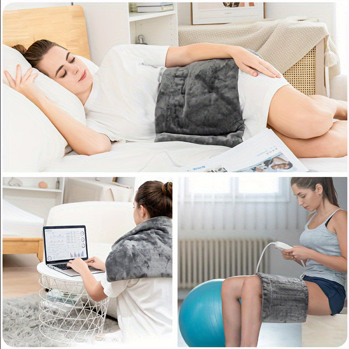 Heating Pad for Back, Soft Flannel, 24×12in, 4 Heat Settings & 2-Hour Auto-Off, Fast Heating Up to 150°F, Wet/Dry Options, Heated Pad for Neck, Shoulders, Knees, Arms & Legs, Machine Washable - Perfect Mother's Day & Birthd