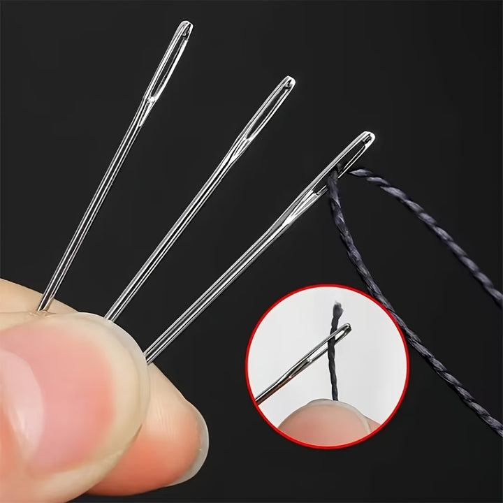 15pcs Large Eye Sewing Needles, Easy Thread Hand Embroidery Needle, 5 Sizes to Meet Different Needs, Suitable for Hand Sewing and Cross Stitch, Polished and Sharp