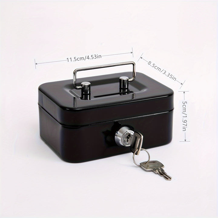 1pc Metal Keylock Storage Box, Money Box, Adult Deposit Box, Coin Deposit Box, Adult Deposit Box, Deposit Box, Cash Register 4.5 * 3.8* 2.3"/11.5 * 9.9 * 5.8cm