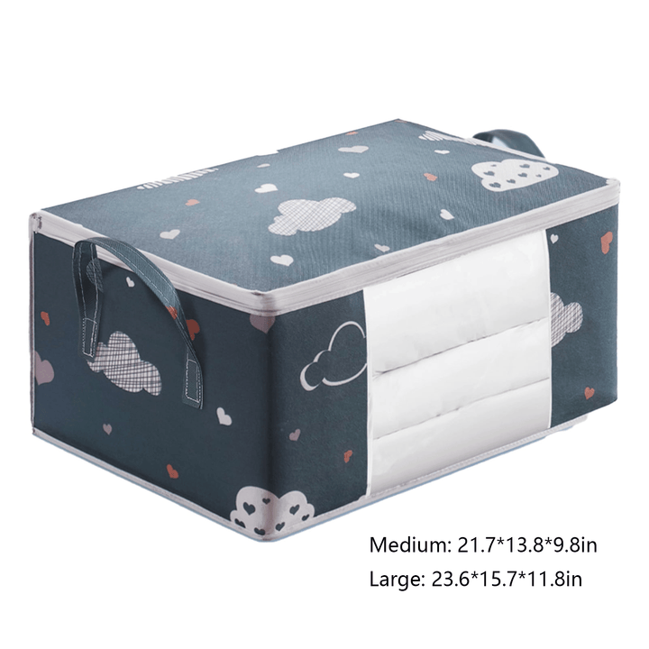 [Large Storage Bag] Large Capacity Clothes Storage Bag | Reinforced Handle, Thick Fabric, Suitable for Quilts, Blankets, Bedding, Foldable with Sturdy Zipper, Transparent Window