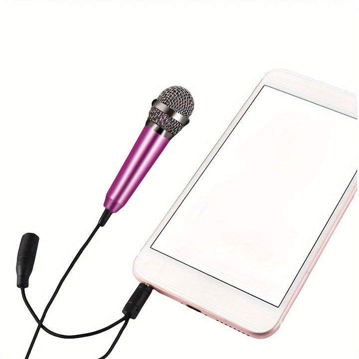 Capacitive Mini Microphone, 3.5mm Jack, Portable Singing Mic for Voice Recording, Interview, Karaoke, Gaming, Video Conferencing, Streaming, Compatible with Phone, Computer, Laptop, Notebook, Tablet - No Battery, No Wireless