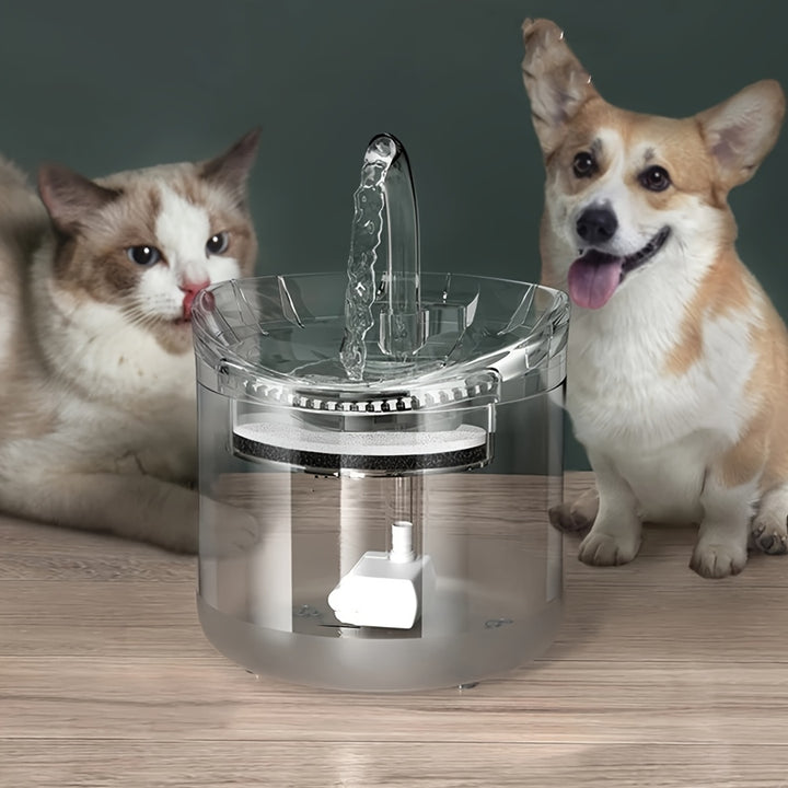 Dispensador de Agua para Gatos Smart de 60.87oz con Grifo, Dispensador de Agua para Perros, Dispensador de Agua Transparente, Alimentador de Filtro de Agua para Mascotas