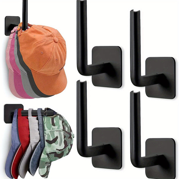 1pc Punch-free Hat Storage Hook, Hanging Plastic Hook For Keys, Hat, Towels, Self-Adhesive Hook For Sundries, Household Space Saving Storage Organizer For Entryway, Hallway, Bathroom, Bedroom, Home, Dorm